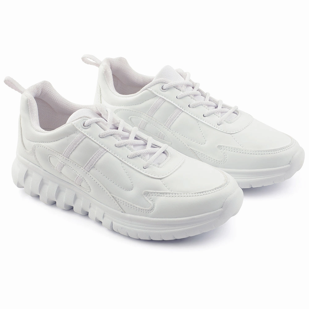 Force 10 White Lacing Uniform School Shoes For Kids 9906-02T By Liberty