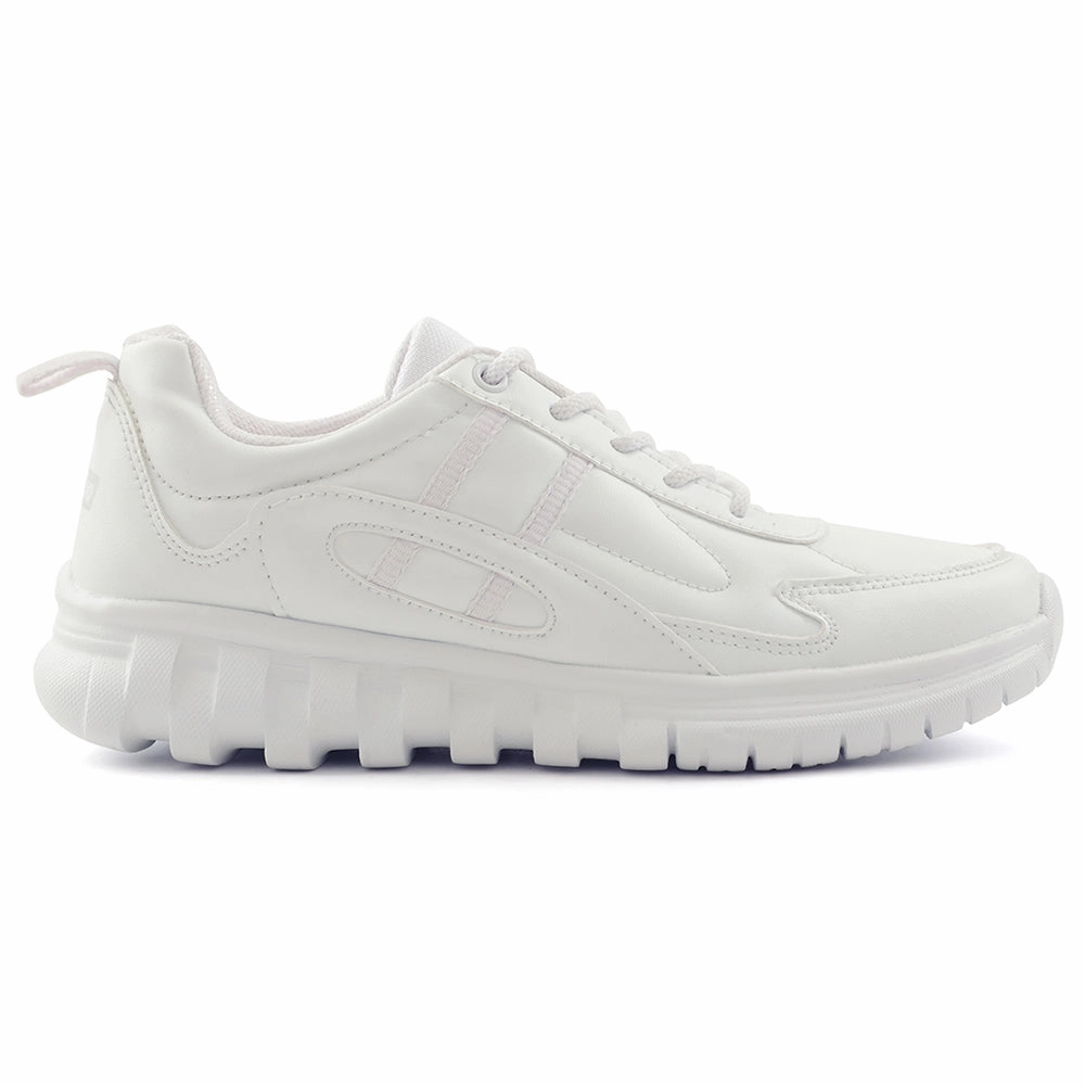 Force 10 White Lacing Uniform School Shoes For Kids 9906-02T By Liberty