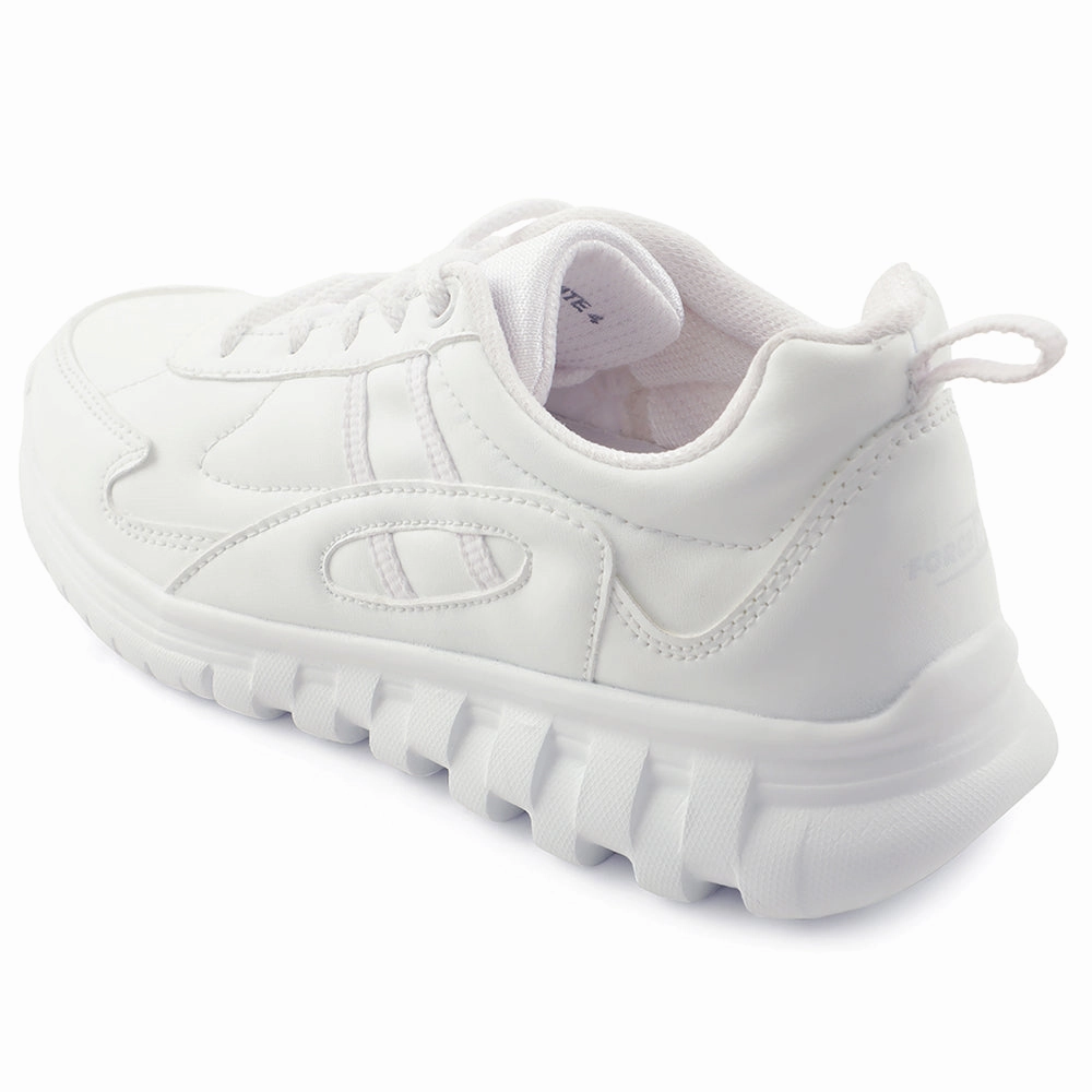 Force 10 White Lacing Uniform School Shoes For Kids 9906-02T By Liberty