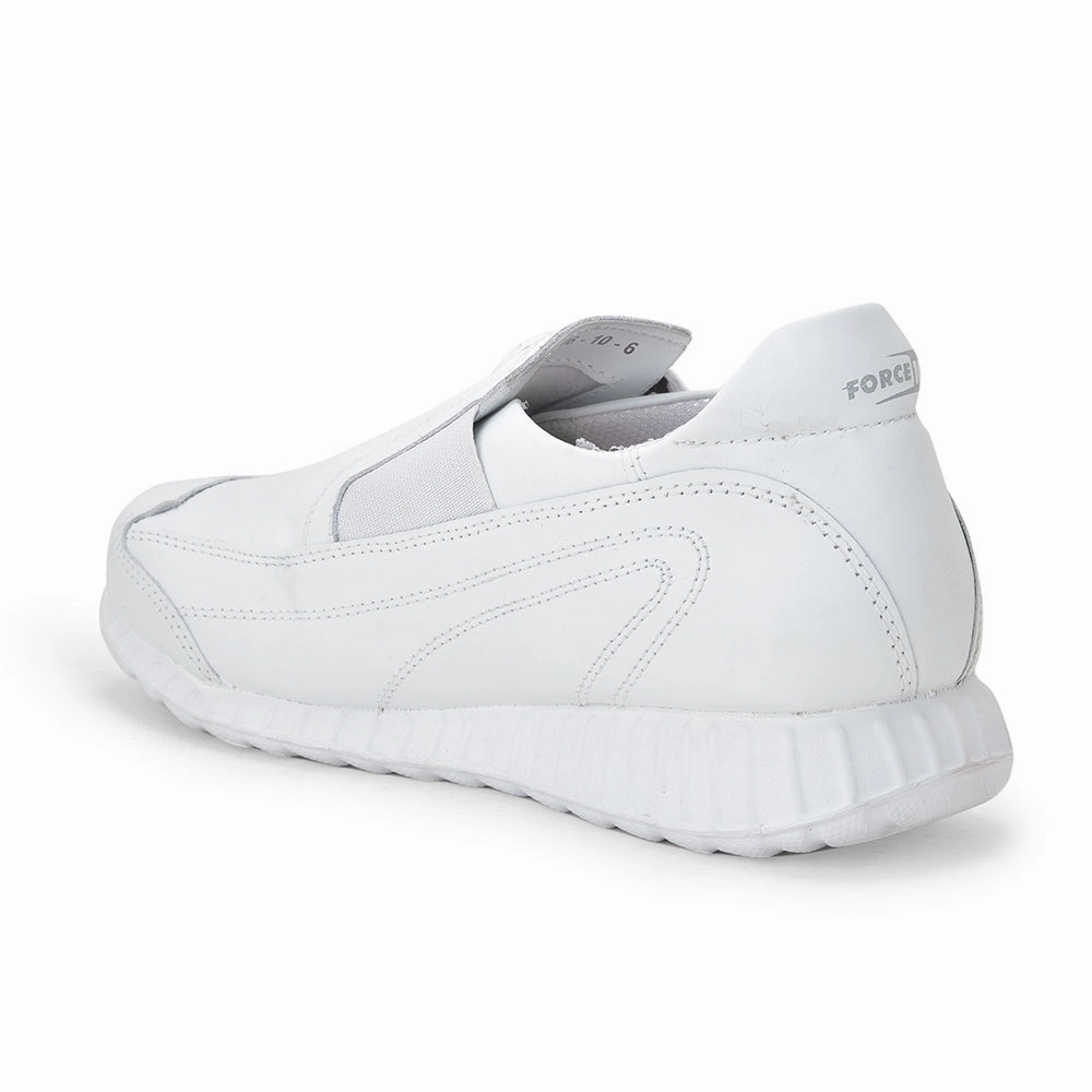 Force 10 White Non Lacing Uniform School Shoes For Kids 9906-10 By Liberty