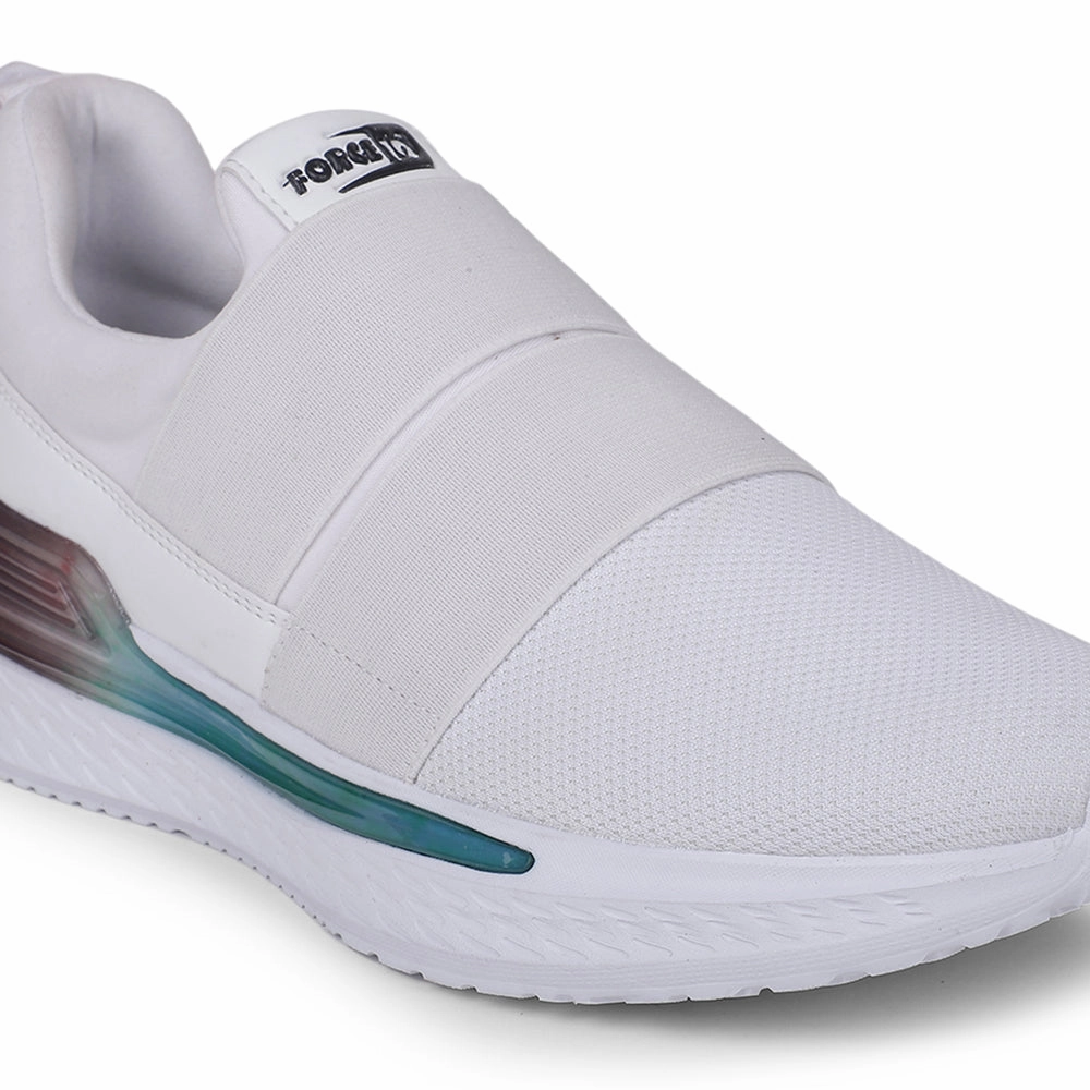 Force 10 White Sports Non Lacing Walking Shoes For Men BLAKES-2E By Liberty