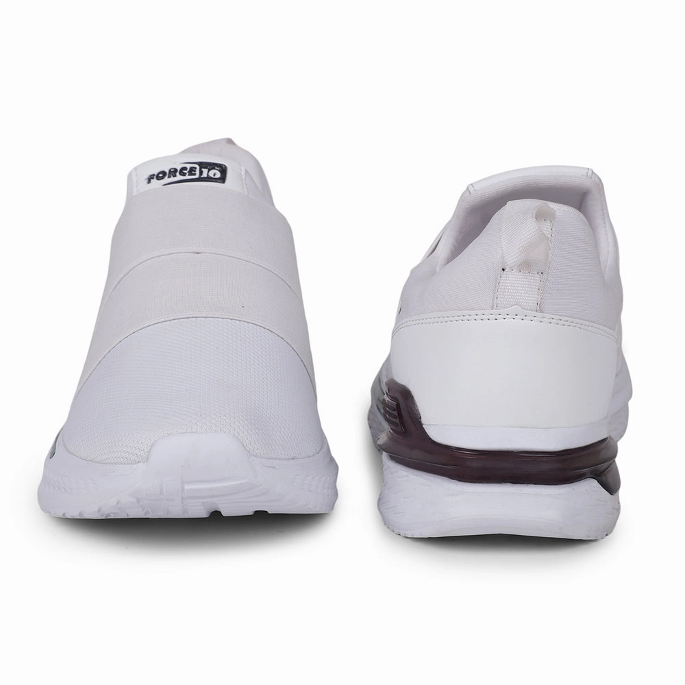 Force 10 White Sports Non Lacing Walking Shoes For Men BLAKES-2E By Liberty