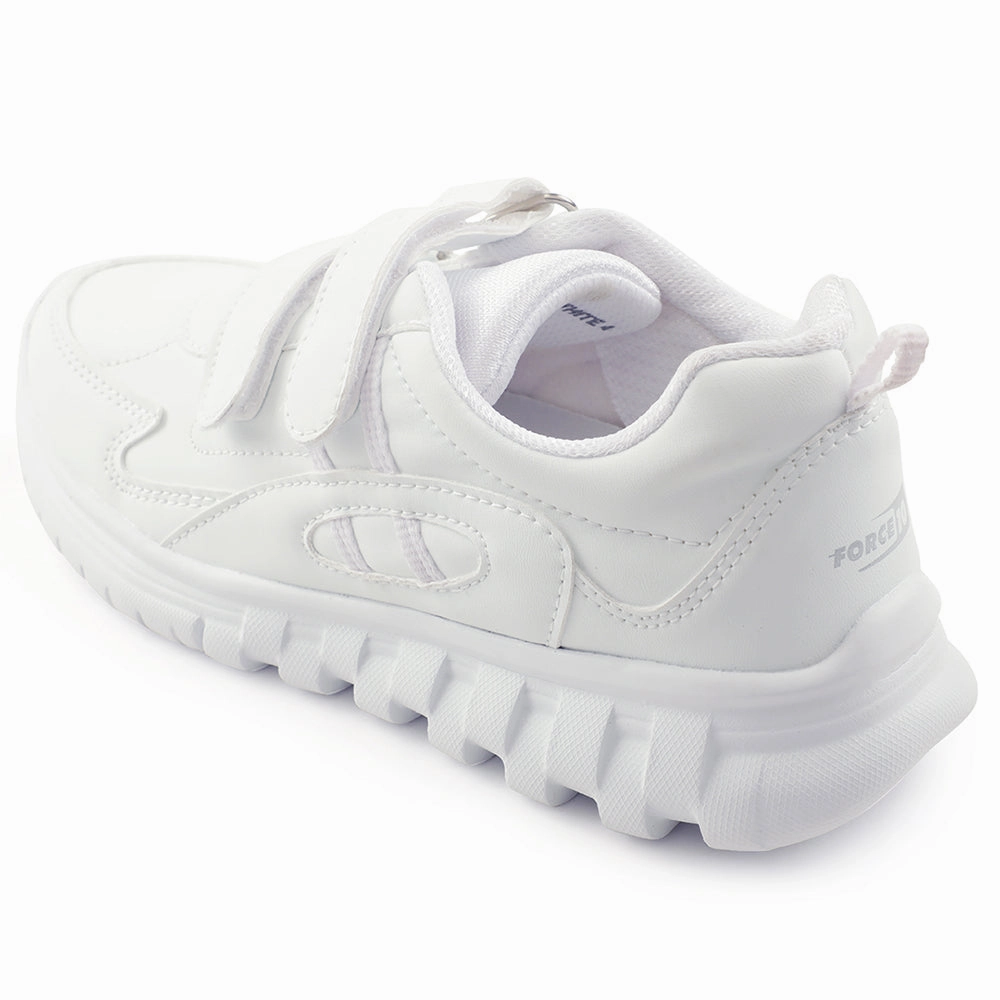 Force 10 White Velcro Uniform School Shoes For Kids 9906-02T-V By Liberty