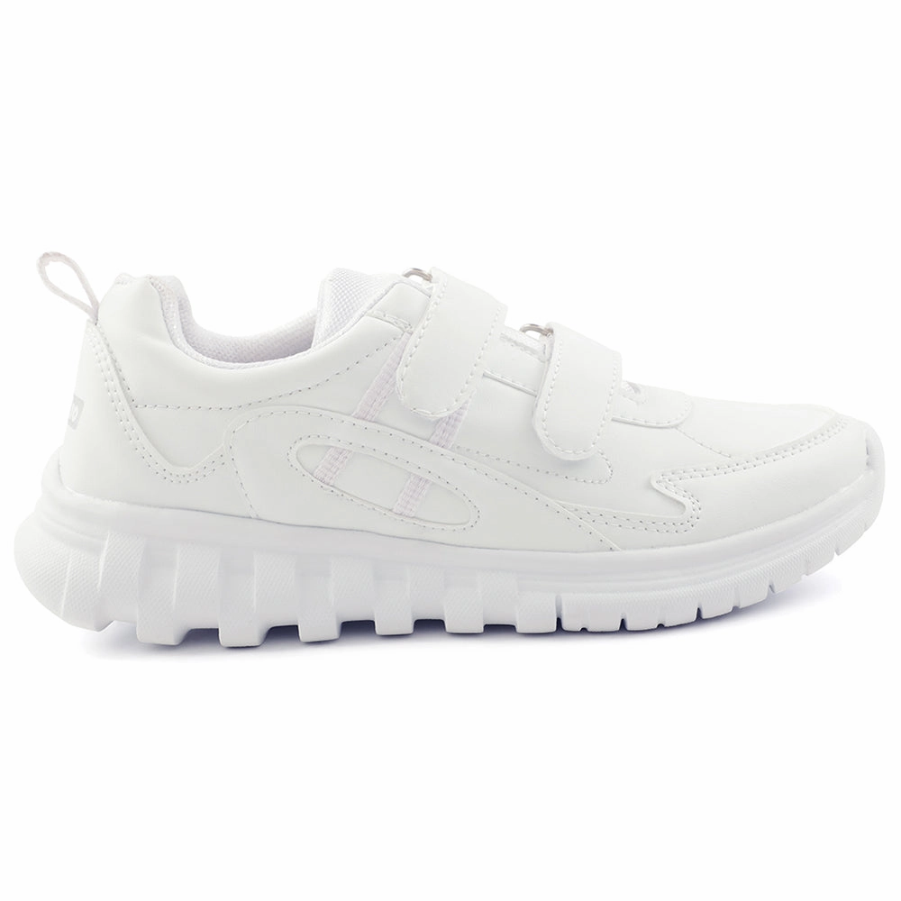 Force 10 White Velcro Uniform School Shoes For Kids 9906-02T-V By Liberty