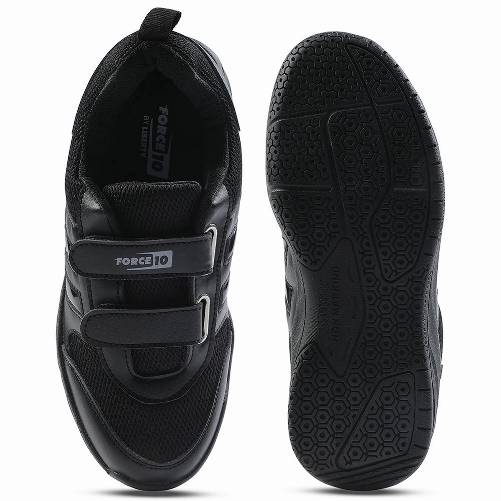 Force Black Non Lacing Uniform School Shoes For Kids SKOLGAME-V By Liberty