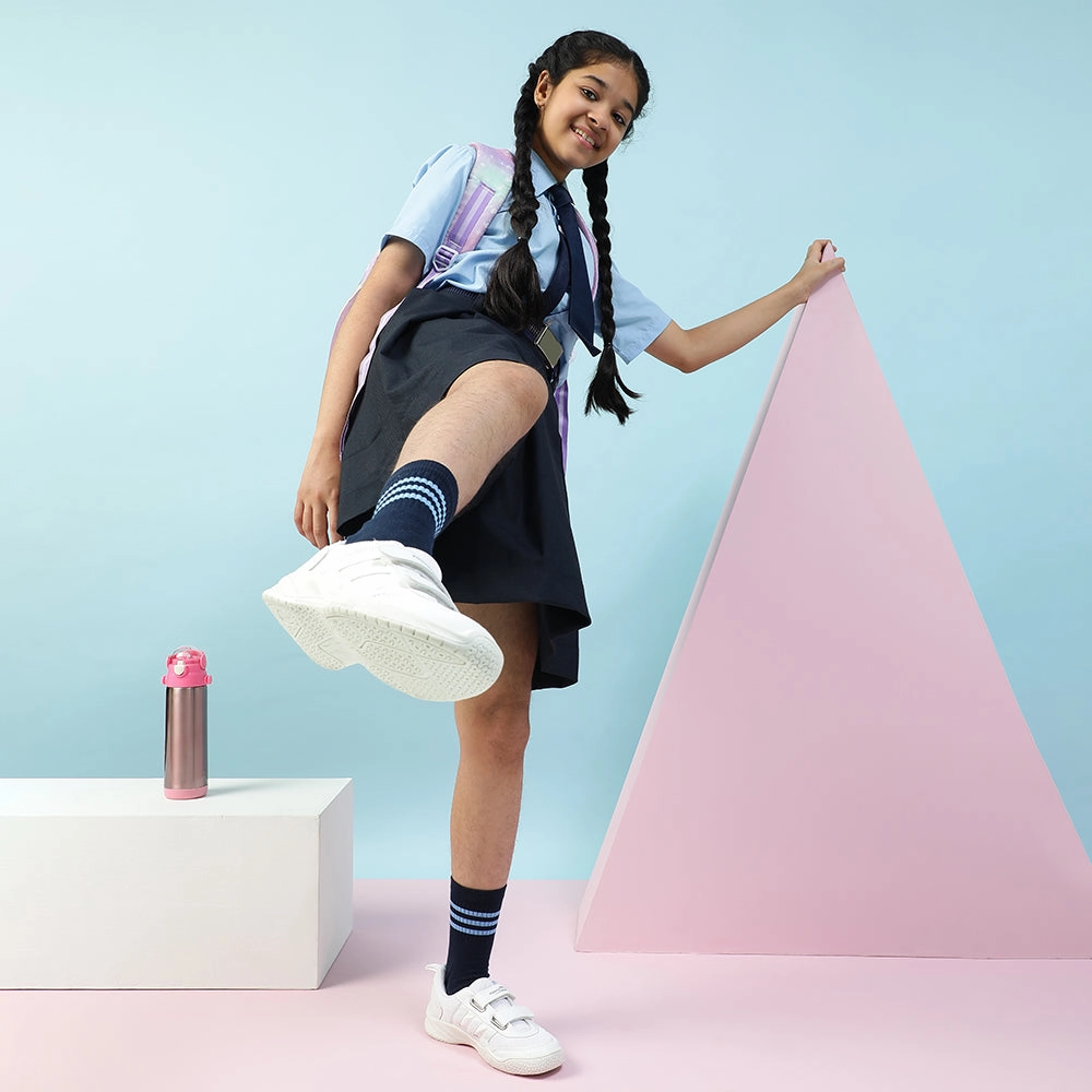 Force White Non Lacing Uniform School Shoes For Kids SKOLGAME-V By Liberty