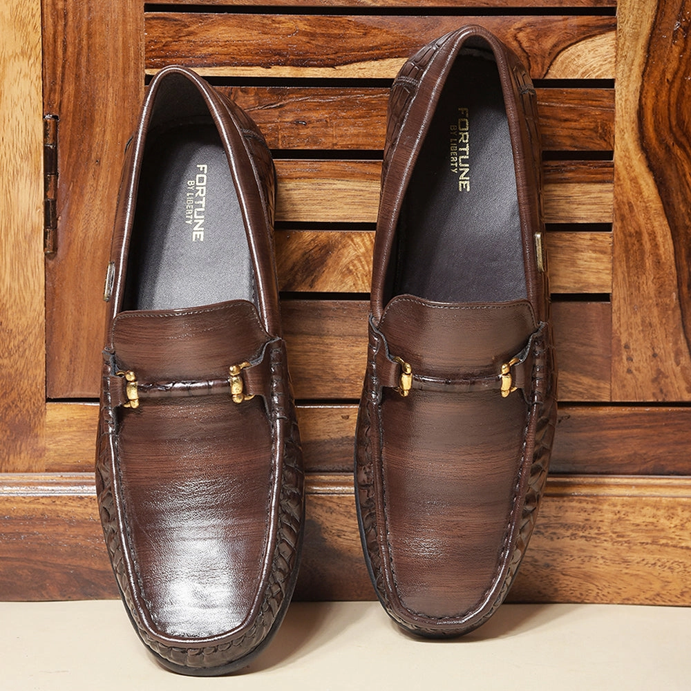 Fortune Brown Casual Non Lacing Shoes For Men OSL19 By Liberty
