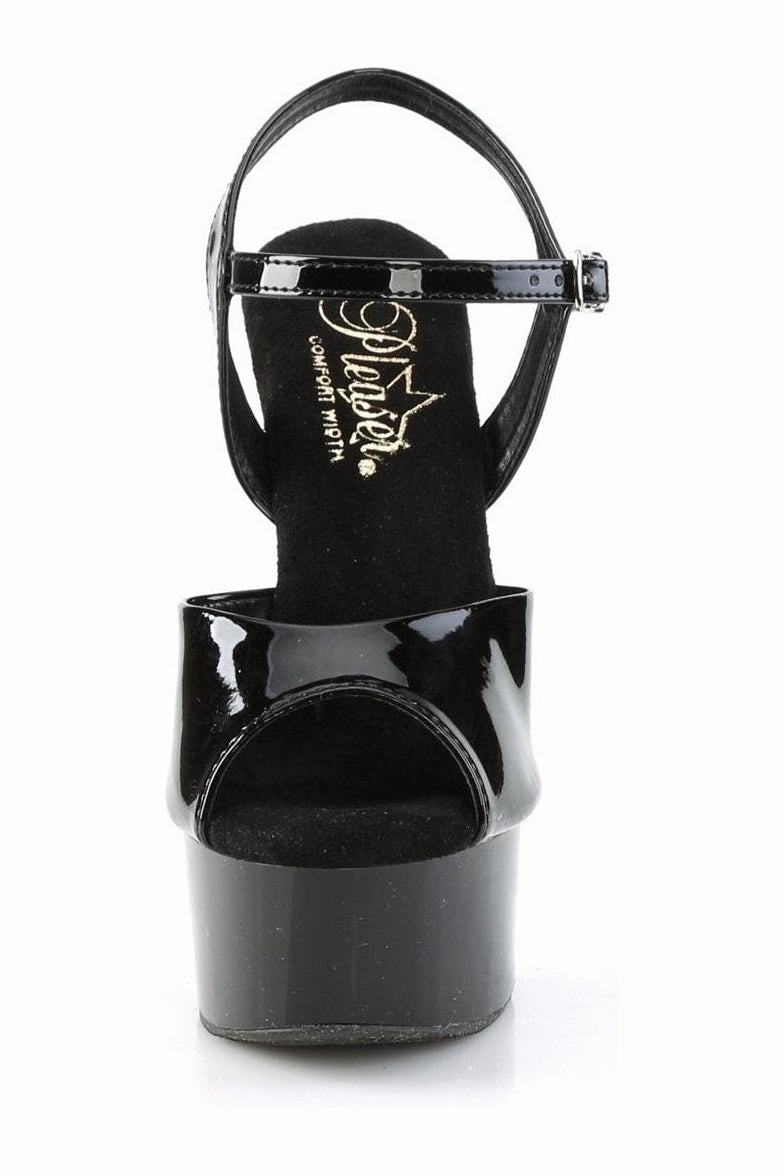 GLEAM-609 Sandal | Black Patent