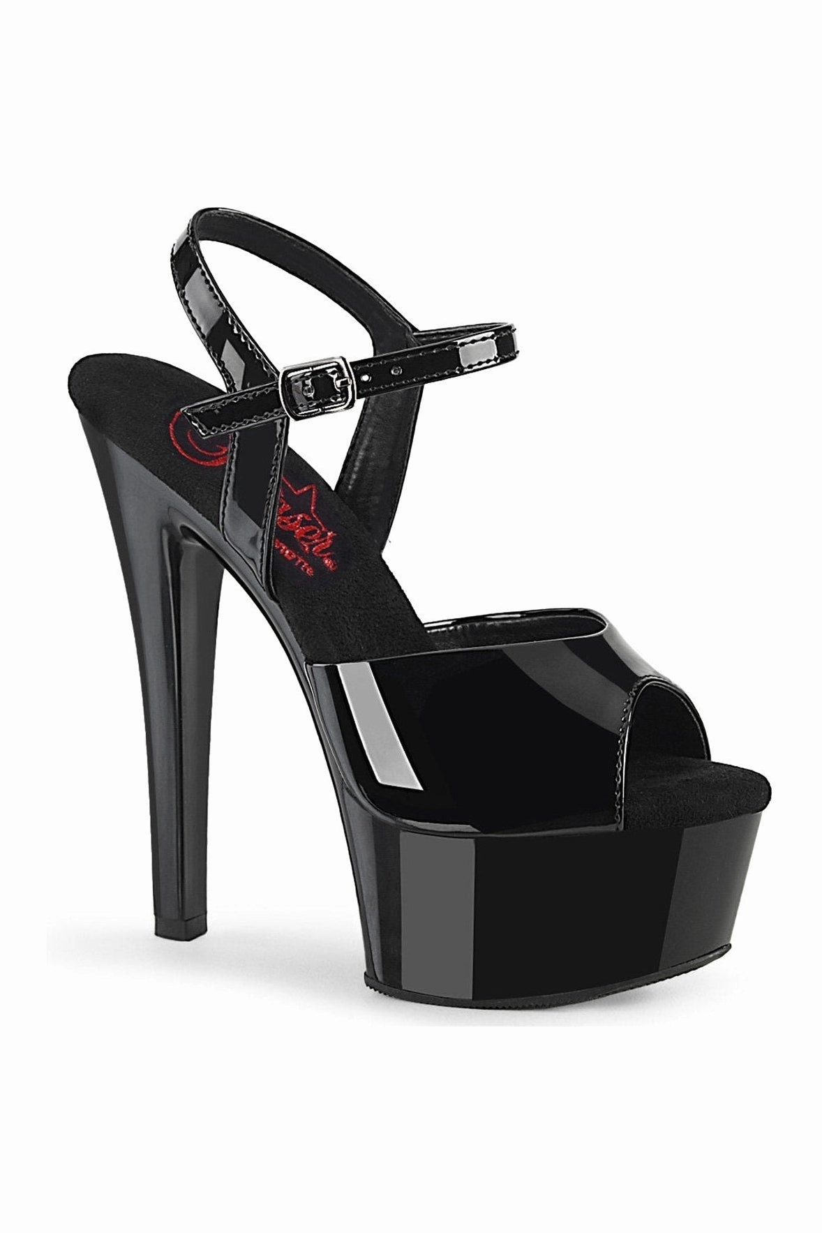 GLEAM-609 Sandal | Black Patent