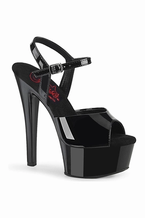 GLEAM-609 Sandal | Black Patent