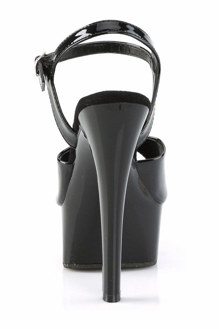 GLEAM-609 Sandal | Black Patent