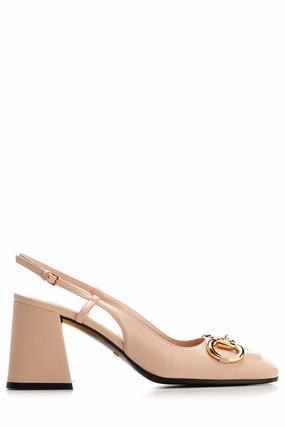 Gucci Horsebit Mid-Heel Slingback Pumps