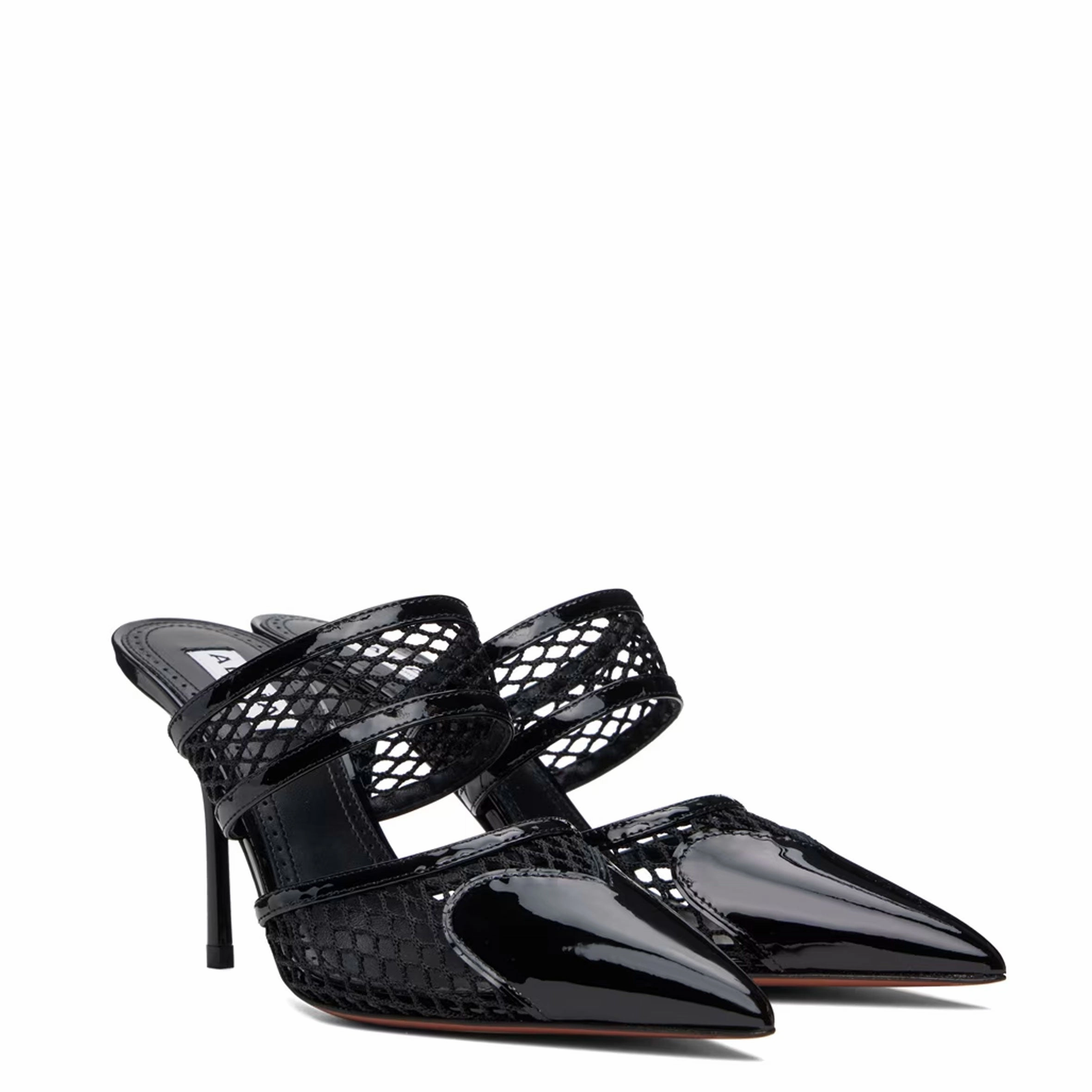 Heart 90 Mules Mesh, Black