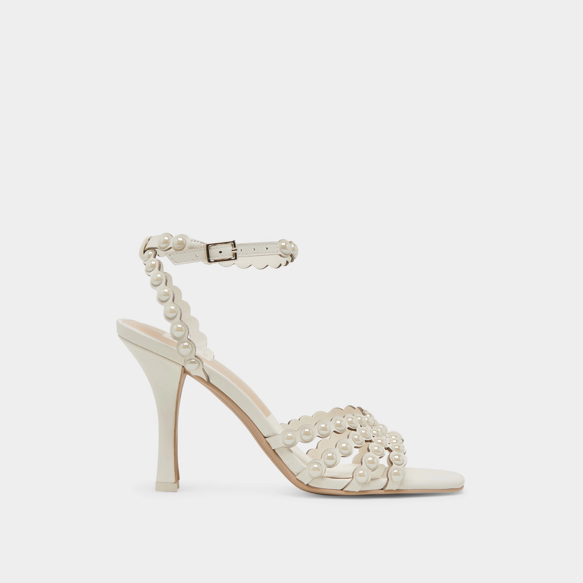 HELLEN PEARL HEELS WHITE LEATHER