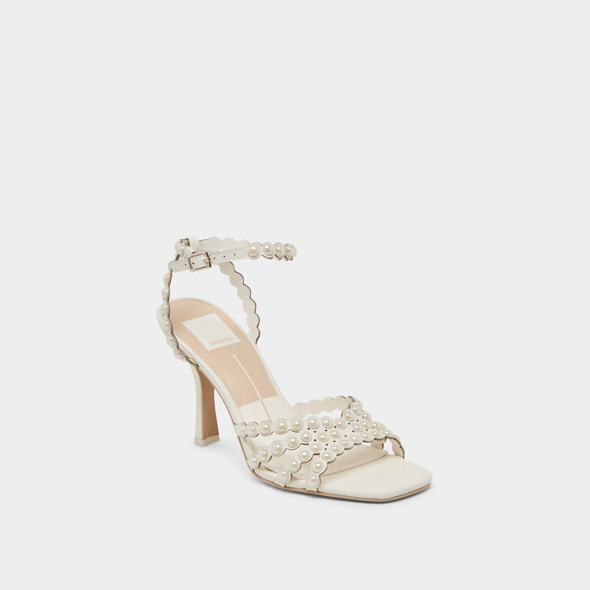 HELLEN PEARL HEELS WHITE LEATHER