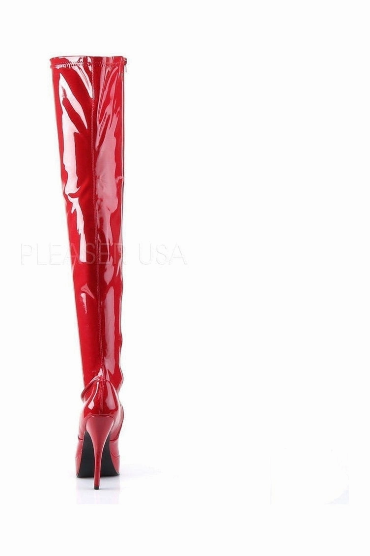 INDULGE-3000 Thigh Boot | Red Patent