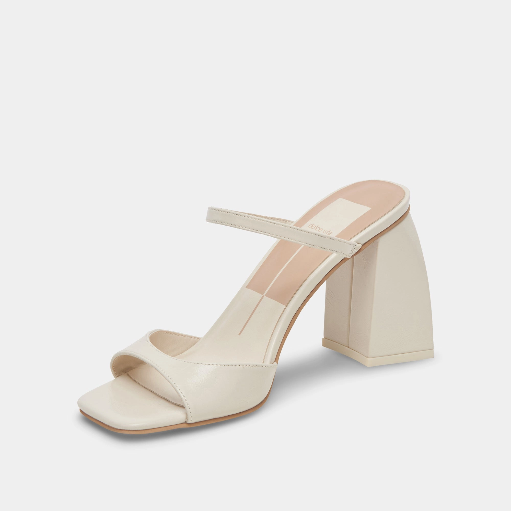 JEMMY HEELS IVORY CRINKLE PATENT