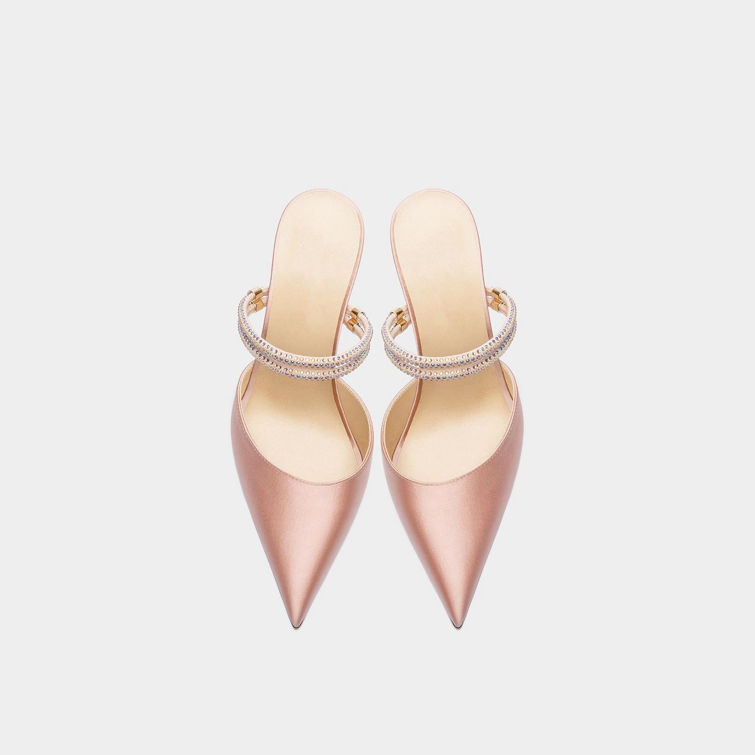 Julia Champagne Satin Mule Heels