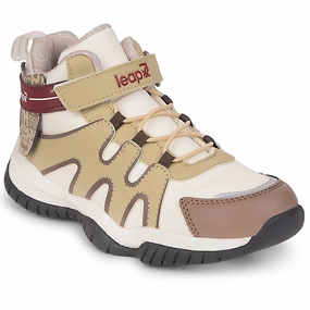 Leap7x Beige Sports Non Lacing Walking Shoes For Kids CANON-1V By Liberty