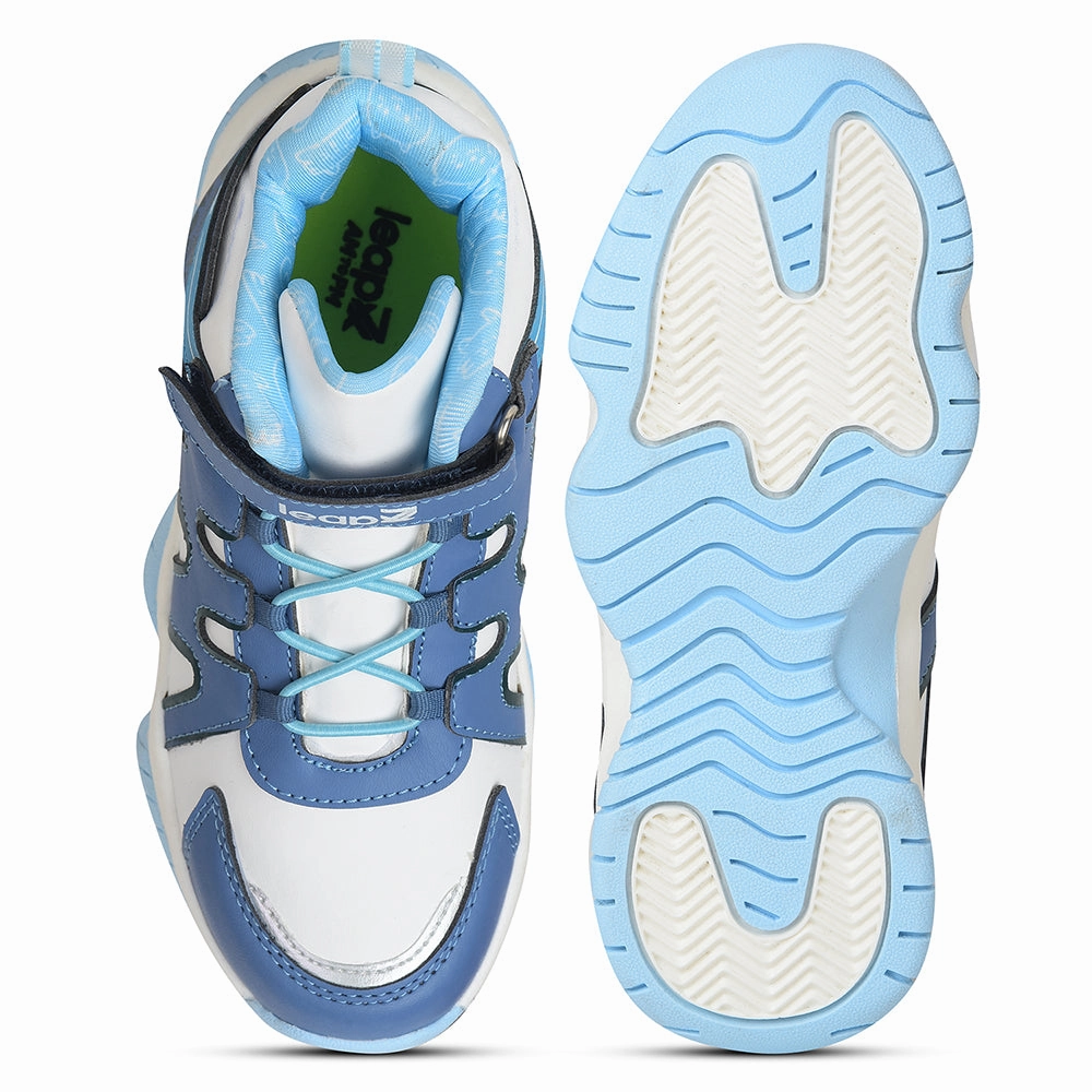 Leap7x Blue Sports Non Lacing Walking Shoes For Kids CANON-1V By Liberty