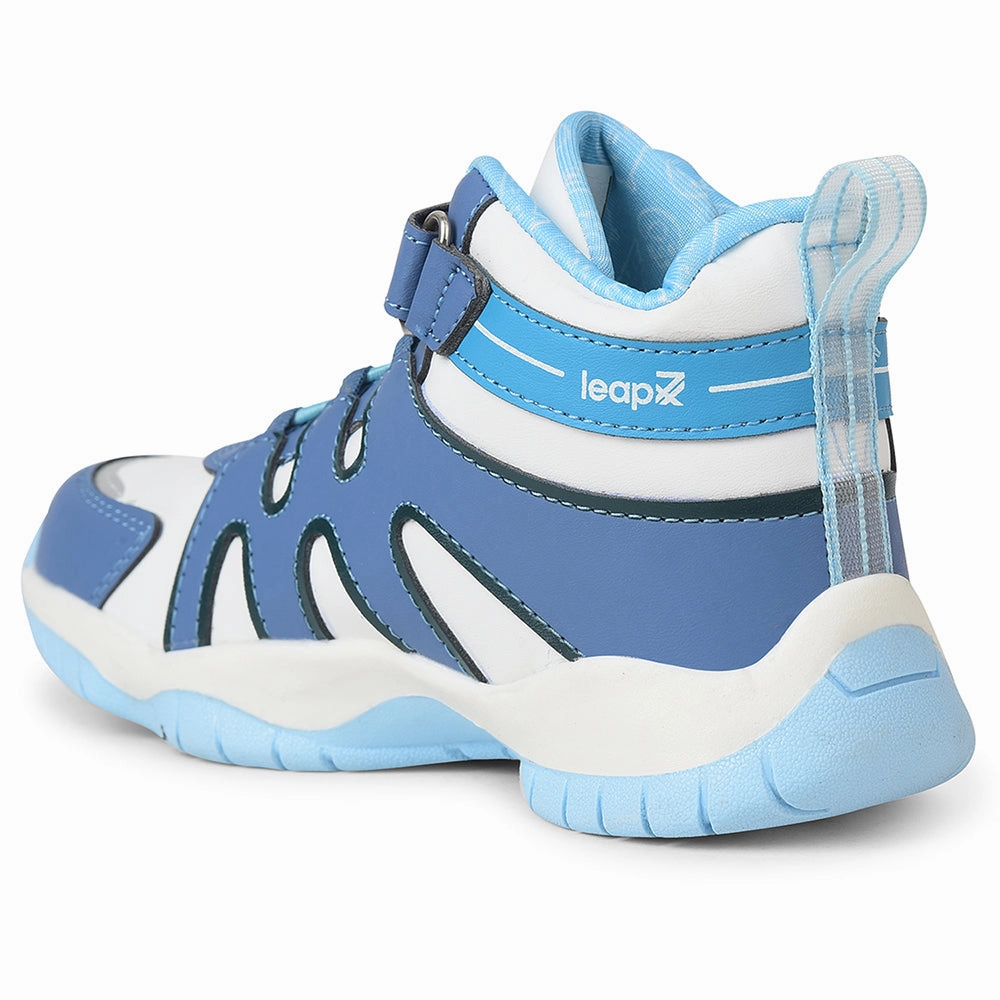 Leap7x Blue Sports Non Lacing Walking Shoes For Kids CANON-1V By Liberty