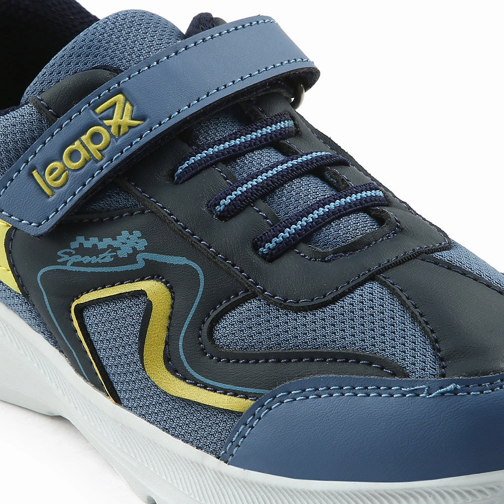 Leap7x Blue Sports Non Lacing Walking Shoes For Kids TRIVAGO-02 By Liberty