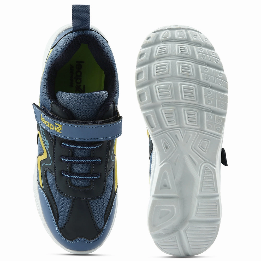 Leap7x Blue Sports Non Lacing Walking Shoes For Kids TRIVAGO-02 By Liberty