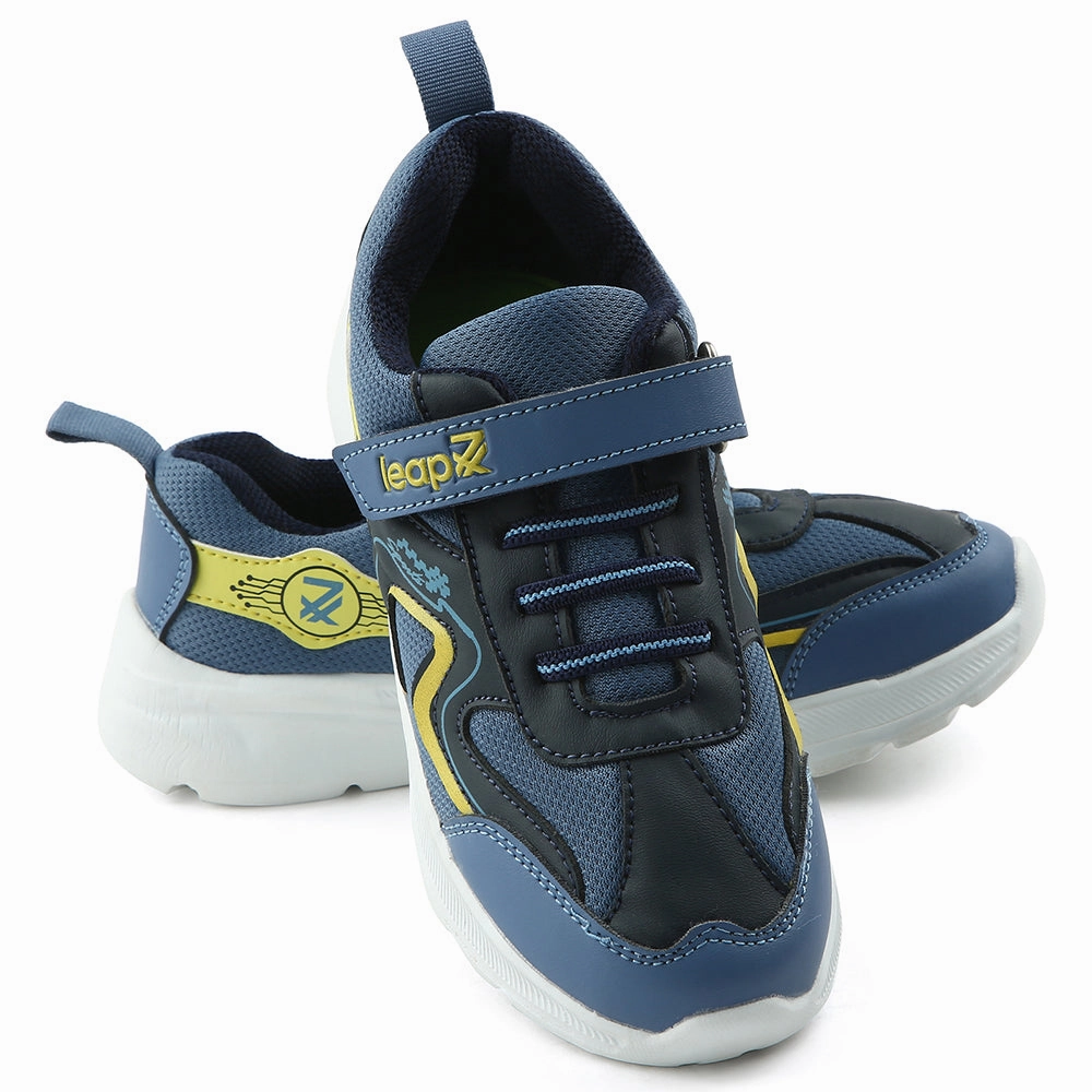 Leap7x Blue Sports Non Lacing Walking Shoes For Kids TRIVAGO-02 By Liberty