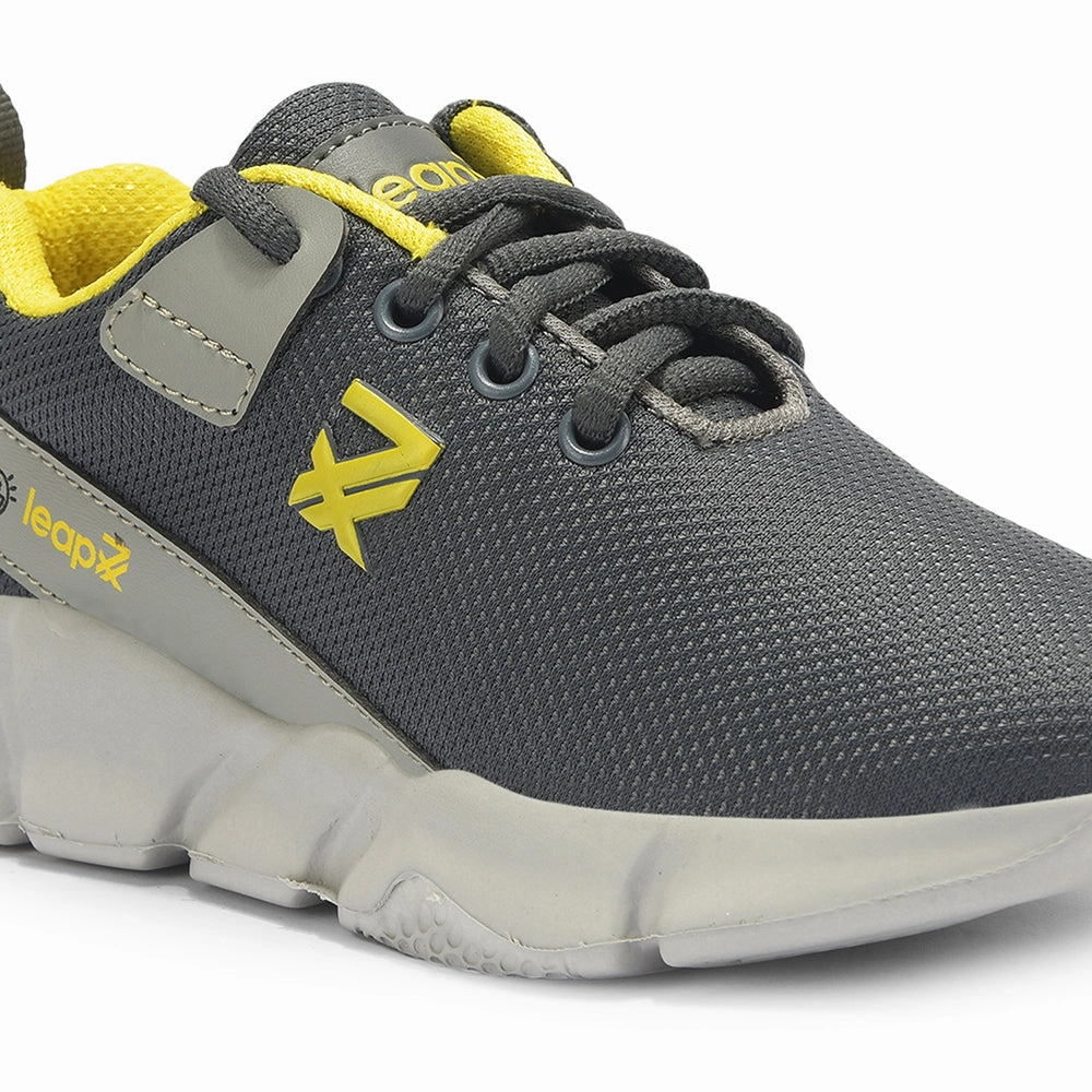 Leap7x By Liberty Kids POLAR-71E Grey Sports Lacing Shoes