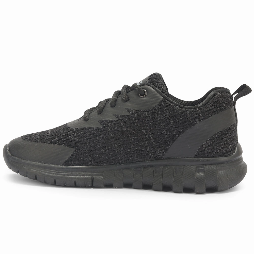 Leap7x By Liberty Kids RIDER-15EL Black Sports Lacing Shoes