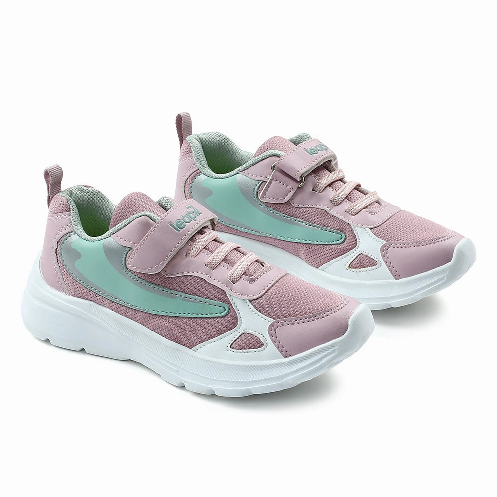 Leap7x Peach Non Lacing Velcro Sports Walking Shoes For Kids TRIVAGO12V By Liberty