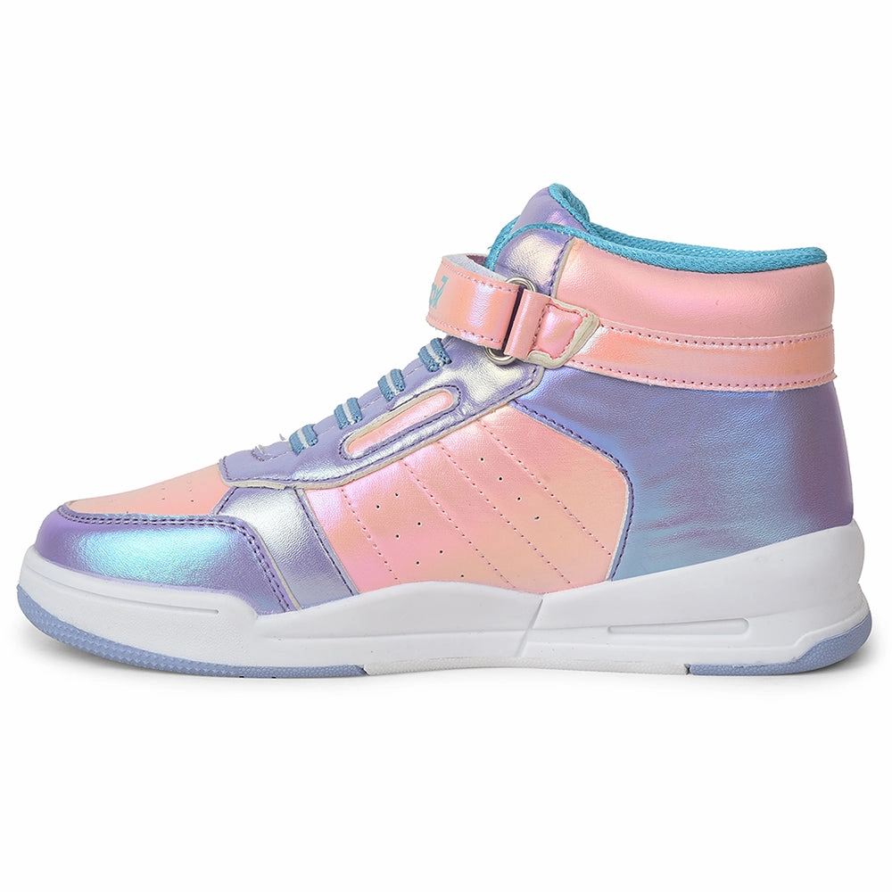 Leap7x Peach Sports Non Lacing Walking Shoes For Kids ENVY By Liberty