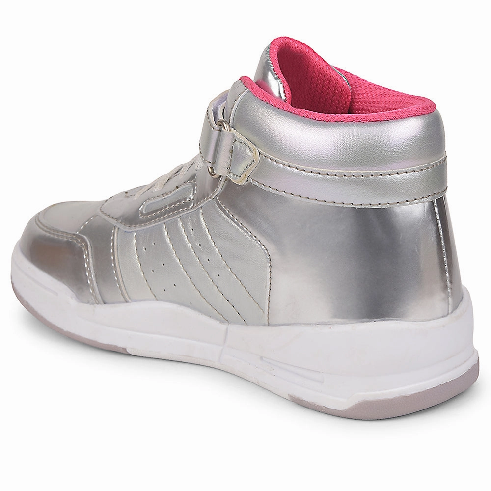 Leap7x Silver Sports Non Lacing Walking Shoes For Kids ENVY By Liberty