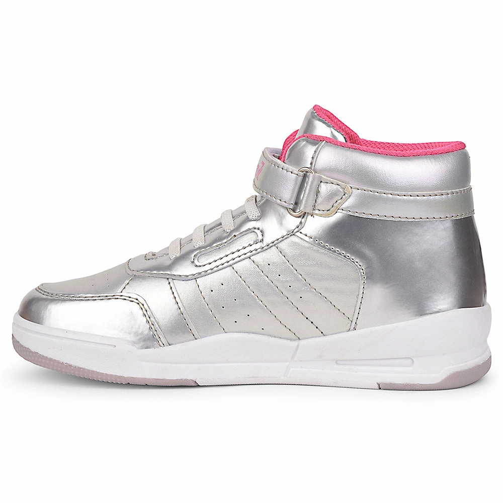 Leap7x Silver Sports Non Lacing Walking Shoes For Kids ENVY By Liberty