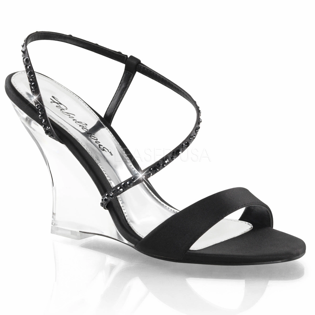 LOVELY-417  Black Satin/Clear