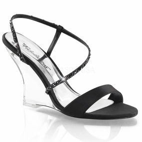 LOVELY-417  Black Satin/Clear