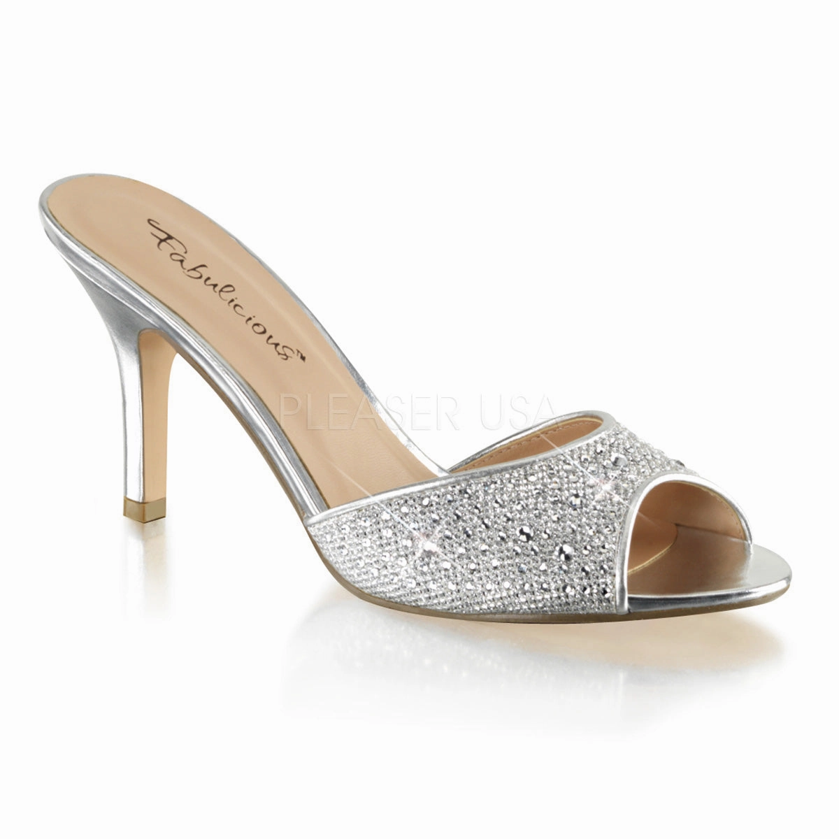 LUCY-01  Silver Glitter Mesh Fabric