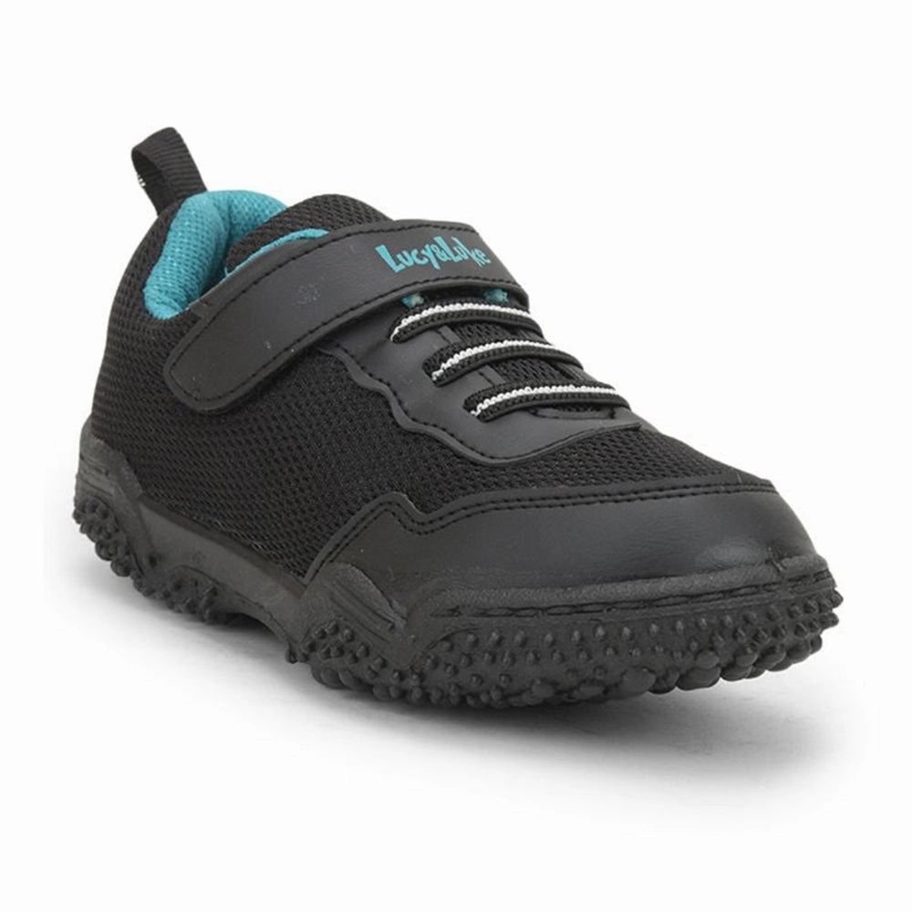 Lucy & Luke Black Sports Non Lacing Shoes For Kids QUICK-1 By Liberty