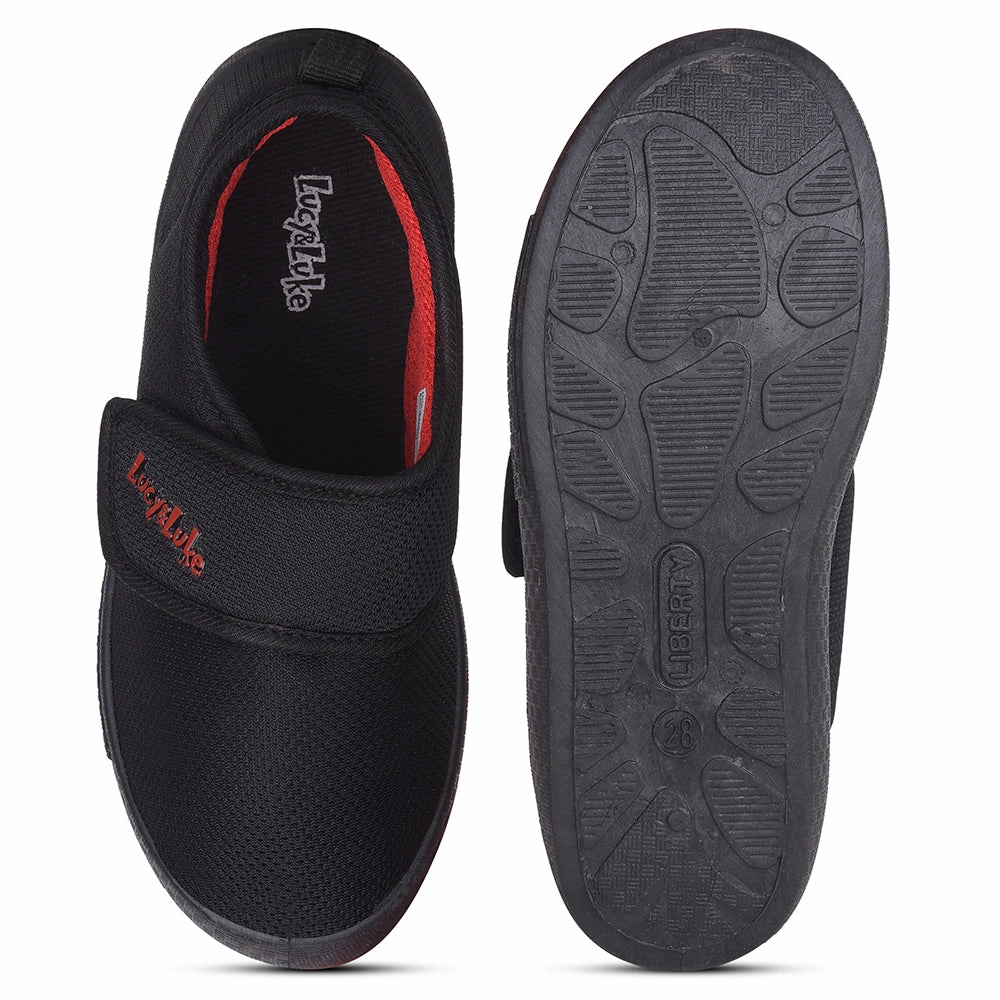 Lucy & Luke Casual Black Non Lacing Shoes For Kids BASTIAN82E By Liberty