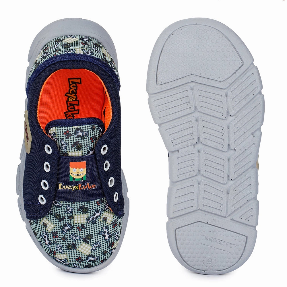Lucy & Luke Casual Blue Non-Lacing Shoes For Kids FLYNN-15 By Liberty