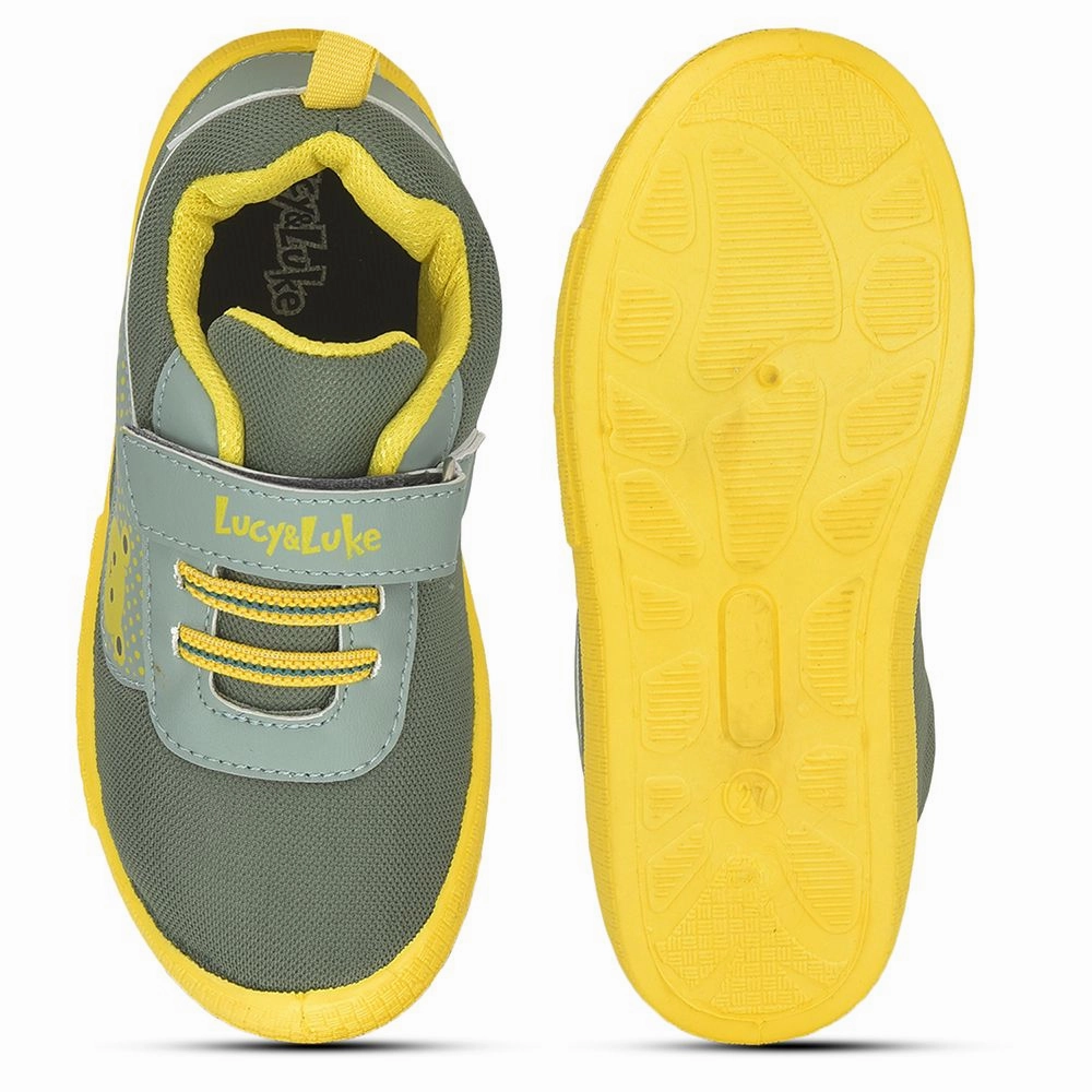Lucy & Luke Green Casual Non Lacing Shoes For Kids BASTIAN-2E By Liberty