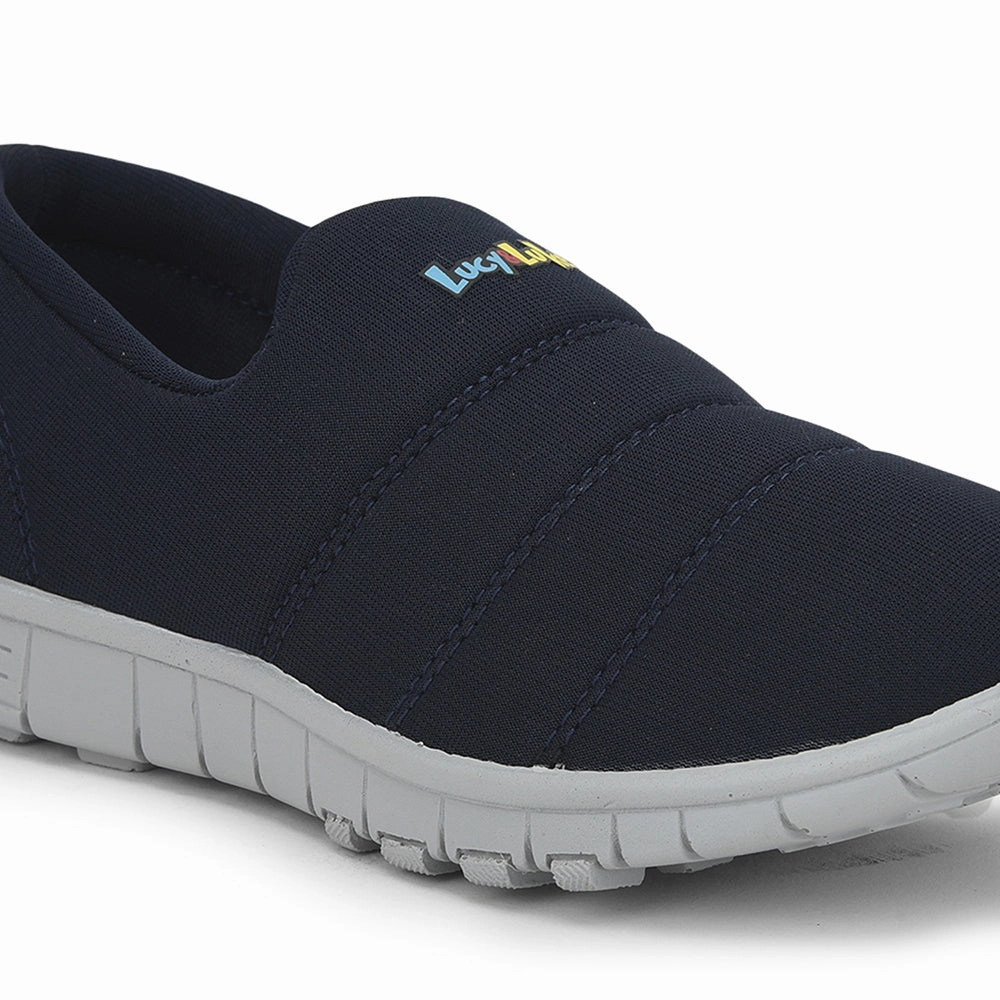 Lucy & Luke (N.Blue) Sports Non Lacing Walking Shoes For Kids 2123-23 By Liberty