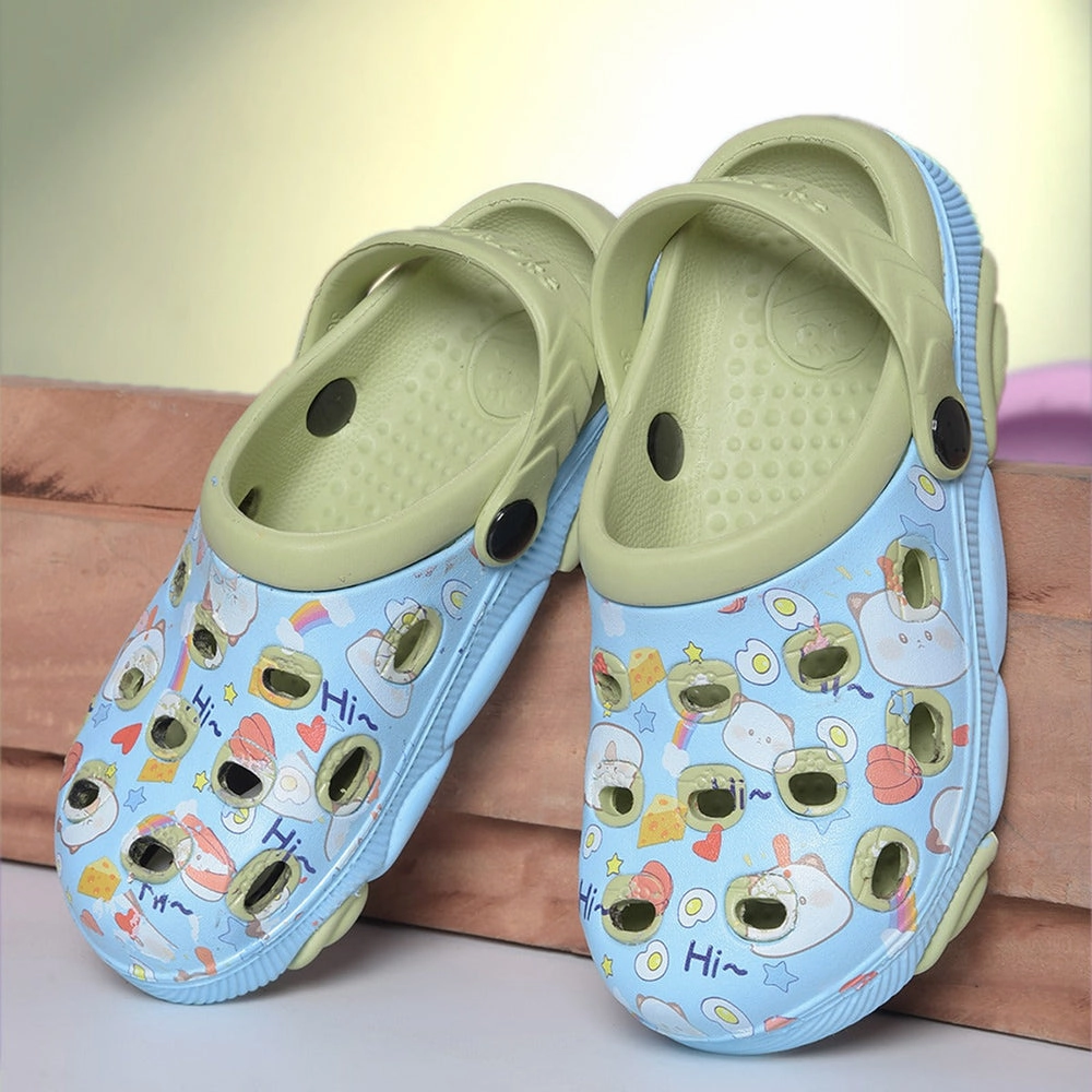 Lucy&Luke Sky Blue Casual Sling Back Clogs For Kids LPMXT-820 By Liberty