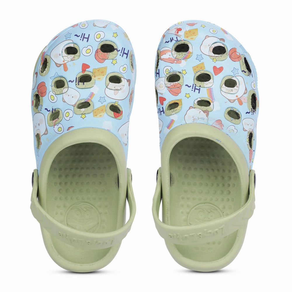 Lucy&Luke Sky Blue Casual Sling Back Clogs For Kids LPMXT-820 By Liberty