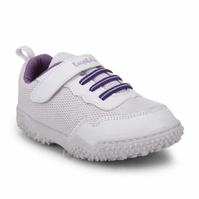 Lucy & Luke White Sports Non Lacing Shoes For Kids QUICK-1 By Liberty