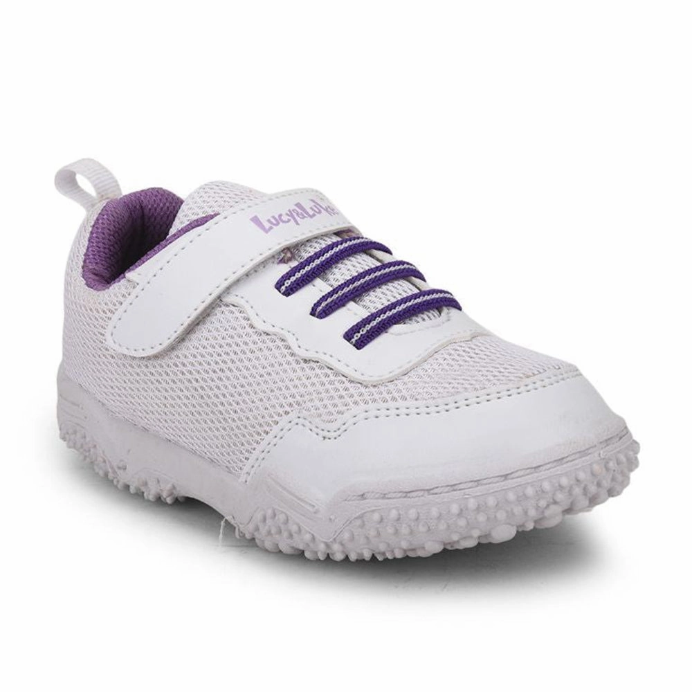 Lucy & Luke White Sports Non Lacing Shoes For Kids QUICK-1 By Liberty
