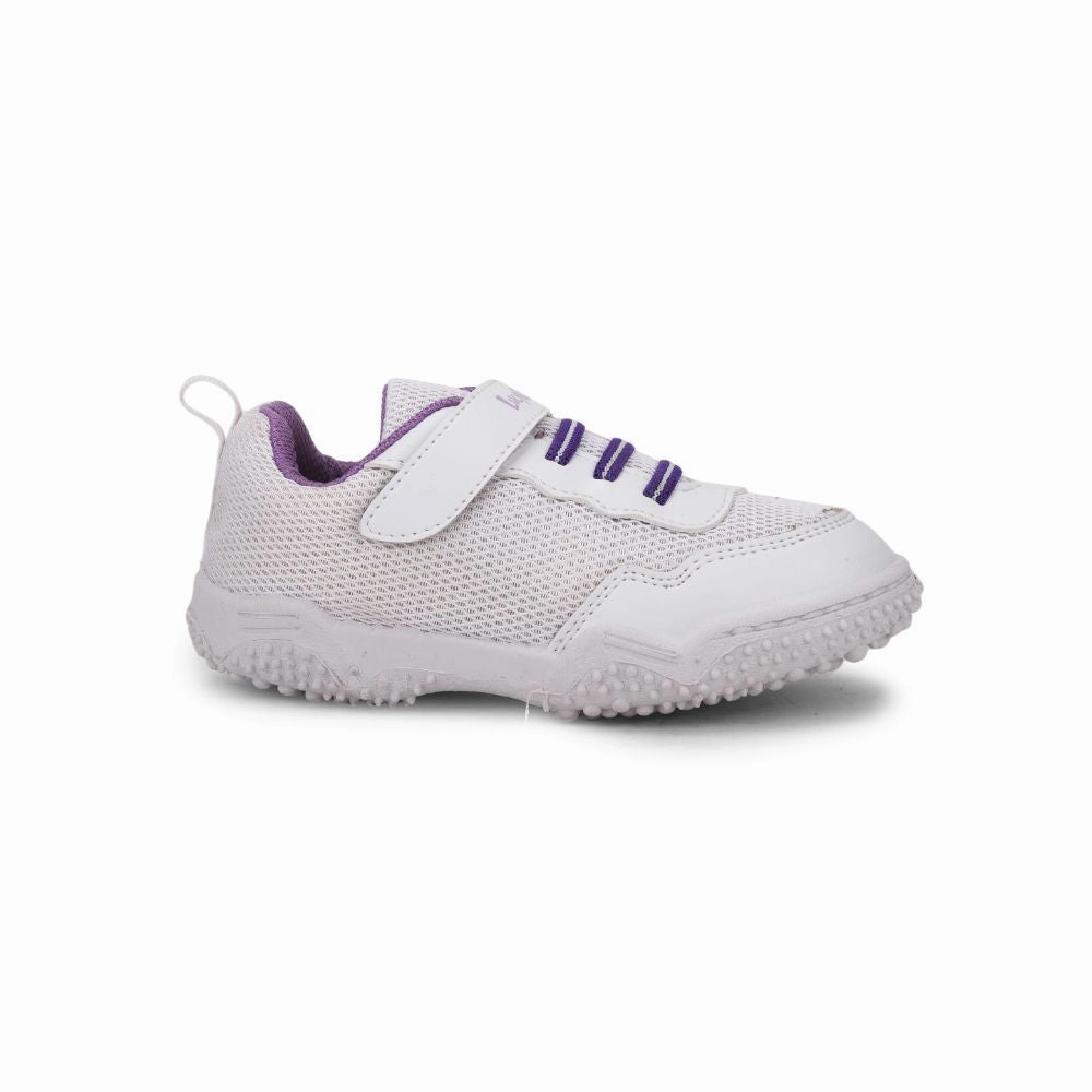 Lucy & Luke White Sports Non Lacing Shoes For Kids QUICK-1 By Liberty