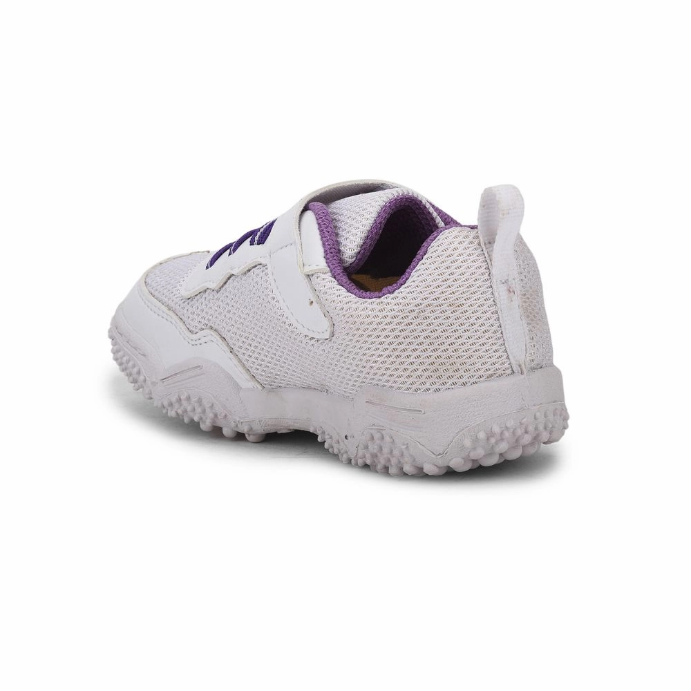 Lucy & Luke White Sports Non Lacing Shoes For Kids QUICK-1 By Liberty