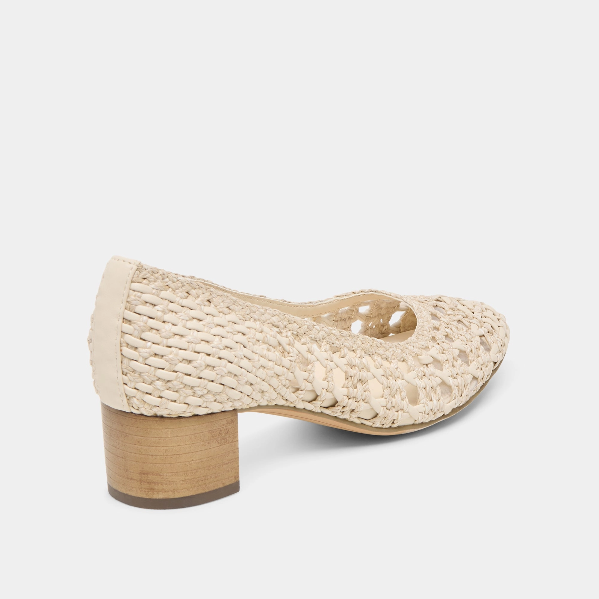 LULA HEELS IVORY MULTI WOVEN RAFFIA
