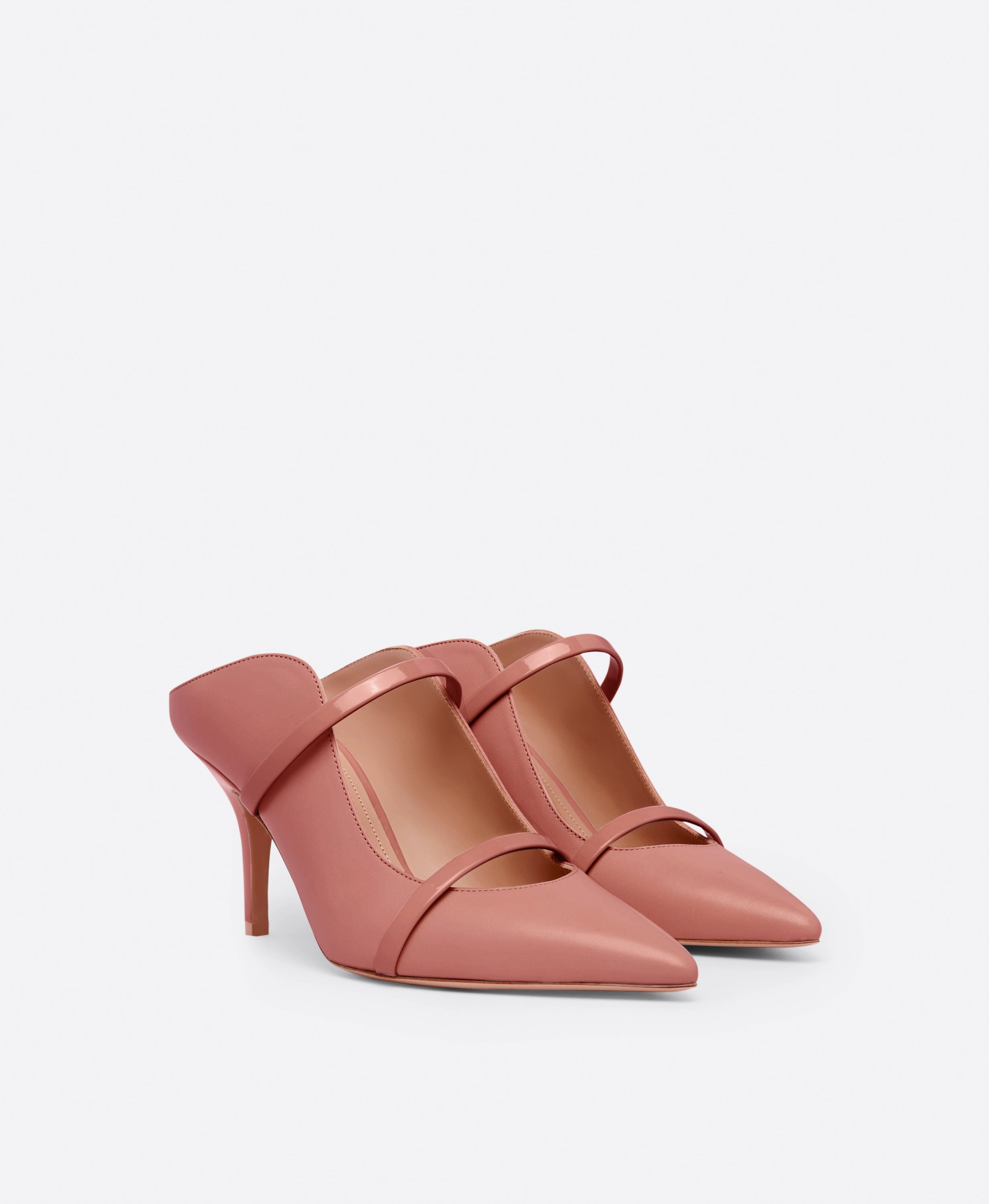Maureen 85 Pink Leather Mules